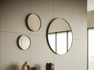 SNOW - Round framed wall-mounted metal mirror _ Ronda Design